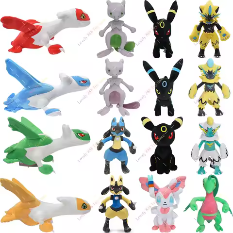 Pokemon Shiny Hisuian Zorua Plush Toys Cute Latios Riolu Steelix Seviper Aerodactyl Grovyle Sylveon 