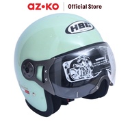 AZKO Hbc Classico Helm Half Face Dengan Visor - Hijau Mint Helem Motor Motorcycle Helmet Pelindung K