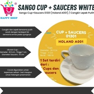 Sango Cup+Saucers 01301 [Holand A001] / Cangkir Lepek Putih