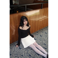 Winter Ribbon Lace Top Longsleeve Coquette Top