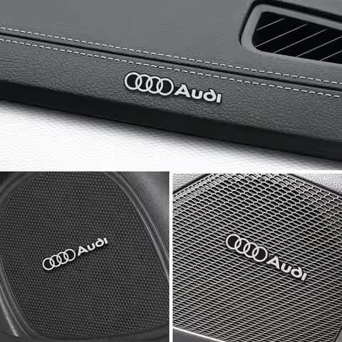 10Pcs 3D Aluminum Car Audio Stereo Speaker Badge Sticker For Audi SQ7 A1 A2 A3 A4 A5 A6 A7 A8 A8L Q1