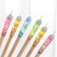 4 Pcs/lot Pencil Cap SUMIKKO GURASHI Cute Animal Kawaii Ice Cream Pencil Toppers Accessories School Supplies Stationery For Children Kids gift