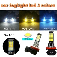 1pc 36LED Triple Color LED H11 Car LED Fog Lamp H3 LED Bulb H8 Super Bright Car Fog Light 9006 White