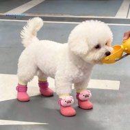 [♥Heart]  4Pcs Indoor Floor Protection For Dogs, Cute Cartoon Dog Shoes, Non-slip Dog Shoes For Rain