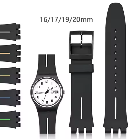 16mm 17mm 19mm 20mm Strap for Swatch Watches Men Women Soft Silicone Sport Waterproof Watch Band Bra