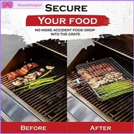 OHouse Foldable 304 Stainless Steel BBQ Grill Basket Non Stick Mesh Mat for Meat Vegetables