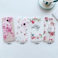 Samsung Galaxy J3 J5 J7 2015 2016 J7 Core J7 Pro J2 Prime J7Prime Phone Case Fashion Relief Floral Back Cover Flower Transparent Casing