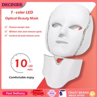 DECINIEE 7 Colors Light LED Facial Mask Photon Therapy Beauty Machine With Neck Skin Rejuvenation Face Care Anti Acne Whitening Instrument