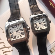 39mm 34 mmcouple's Watch Classic Square Men's Watch Quartz Leather Women's Wrist Watch 83122