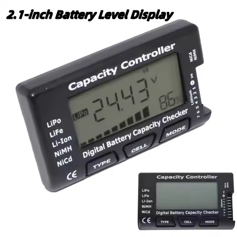 2.1Inch RC CellMeter-7 Digital Battery Capacity Checker LiPo LiFe Li-ion Nicd NiMH Battery Voltage T