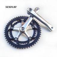 [Szxflie1] Bike Crankset 39-53T Double Chainring High-Strength 130BCD 165mm Crankarms 39T-53T