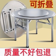 Restaurant dining7K304Home Use Foldable Water Flow Table, Stainless Steel Round Table for Food Stall