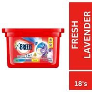 Breeze 3in1 Capsule Detergent Fresh Lavender 18's