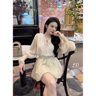 Luxury long-sleeved lady's silk dress with 2 layers, standard a8 form