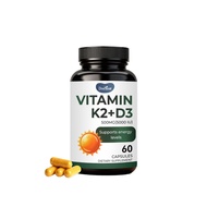 Vitamin K2 + D3 Capsules (60 Count, 500mg / 5000IU) – Adult Vitamin D3 & K2 Complex Dietary Suppleme