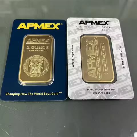 1 oz APMEX Gold Bar High Quality Gold Plated Apmex Bullion Non-Magnetic Copper Gold Bar Hot Selling 
