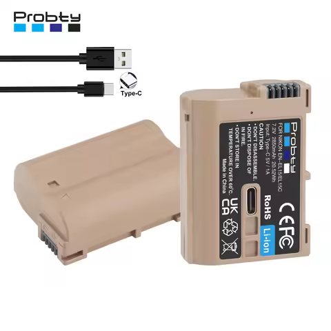 2850mAh EN-EL15C EL15C EN EL15 Battery with Type-C input port for Nikon Z5, Z6, Z6 II, Z7, Z7II D780
