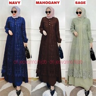 Hayya Dress New Brocade Dress Muslim Dress/ HAYYA BRUKAT DRESS LUXURY PARTY DRESS CRINKLE BURGUNDY T