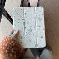 [Good Luck] Blue Bottom Snowflake Buckle iPad10 Tablet Protective Case 10.9 Inch with Pen Slot air11