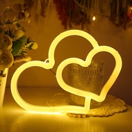 Neon Heart Light Neon Signs for Wall Decor Atmosphere LED Neon Light Neon Sign for Kids Room Valentine's Day Party Wedding