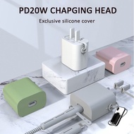 Soft Silicone Fast Charger Protector Set Cable Cord Protector Plug Cable Cover for lPhone 18W/20W