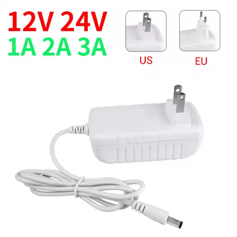 24V 12V Power Supply Adapter Lighting Transformer Input AC100-240V Output DC12V 24V 1A 2A 3A EU US P