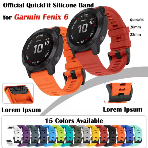 22mm 26mm QuickFit Silicone Band for Garmin Fenix 6 7 8 5 5X 7X 8X Pro Solar Epix Gen2 Descent Sport