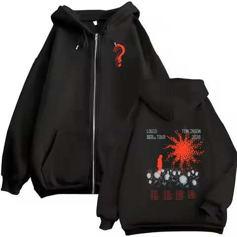 Louis Tomlinson How Did We Get Here Tour 2026 Zipper Hoodie Men Women Hip Hop Pullover Coats Sweatsh
