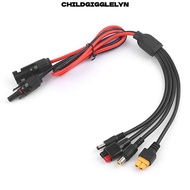 CHILDGIGGLELYN  Panel Extension Cable, 1m Length MC4 to DC5521 7909 XT60 Female Connector  Wire, Con