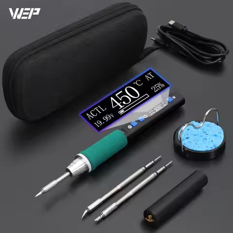WEP 928D-IV Portable Soldering Iron Station Electric Solder Pen Powered By 20V Type-C USB Rechargeab