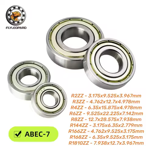 10Pcs R2ZZ R3ZZ R4ZZ R6ZZ R8ZZ R144ZZ R166ZZ R168ZZ R1810ZZ 1602ZZ 1603ZZ ABEC-7 Double Metal Shield