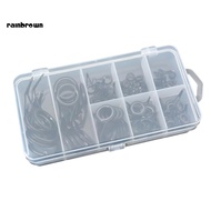 <rainbrown> 75Pcs 8 Sizes Fishing Rod Guide Line Kit Straight Single Foot Rings Repair Eyes