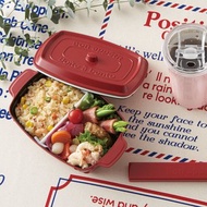 日本TAKENAKA 日本製COCOPOT可微波長方形分隔保鮮盒600ml-紅色