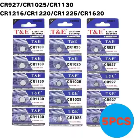 NewNEW Arrival 5PCS CR927 Battery CR1025 CR1130 batteria CR1216 CR1220 CR1225 CR1620 Lithium Battery