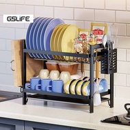 GSlife New Dish Drainer Dish Drying Rack Plate Organizer Storage Shelf Kitchen Rack