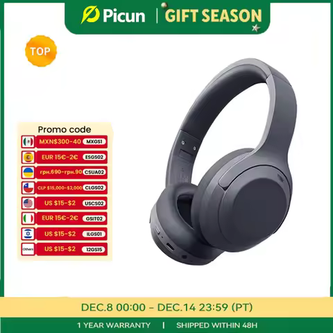 Picun F1 ANC Wireless Bluetooth 5.4 Hi-FI Audio Headphones 43dB Adaptive Noise Cancelling Headsets 4