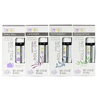 Aura Cacia Essential Oil Roll-On Aromatherapy, Lavender/Peppermint/Eucalyptus/Chill Pill, 1.24 oz.