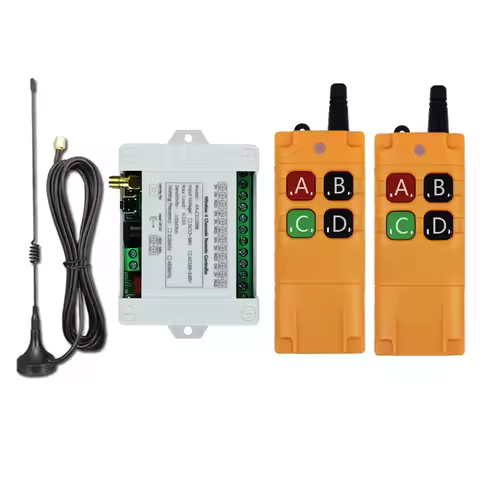 AC100-240V 4CH RF 433MHz 2000M Long Distance Wireless Remote Control Switch Radio Receiver Suckers a