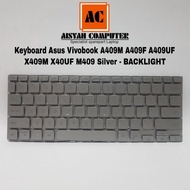 Asus A409 A409M A409F X409M X409UF Keyboard - Silver Backlight