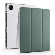 全城熱賣 - 適用於vivo Pad2 12.1inch 三折透明TPU+PU皮套智能平板殼帶筆槽（暗夜綠）