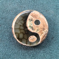 [Rare Items] Tibetan Dzi Beads Tai Chi Round Cake Dzi Beads Green Green Dzi Beads Jade Dzi Beads Pen