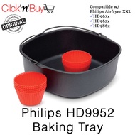 Philips HD9952 Baking Tray. Silicon Muffin Cups. DIshwasher-safe. Airfryer XXL HD963x, HD986X, and HD965x Compatible