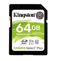 เมมโมรี่การ์ด KINGSTON 64GB SD CARD (เอสดีการ์ด) KINGSTON CANVAS SELECT PLUS (SDS2/64GB)