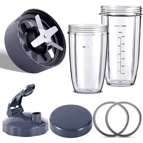 Blender Replacement Parts for NutriBullet Blenders 600W/900W/PRO - Extractor Blade & 32Oz Huge Cups 