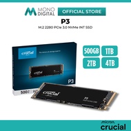 CRUCIAL INT SSD P3 NVME PCIE M.2 2280 INTERNAL SOLID STATE DRIVE WITH MICRON ADVANCED 3D NAND - 500G