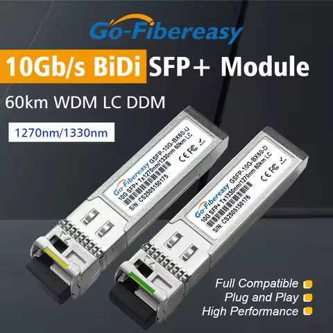 SFP+10Gb BiDi 60km LC Optical Module 1270/1330nm Single-Fiber Bidirectional Transceiver For Ubiquiti