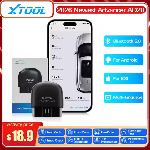 XTOOL Advancer AD20 OBD2 Scanner Read/Clear Code Error All Cars Engine System Diagnose For Android /