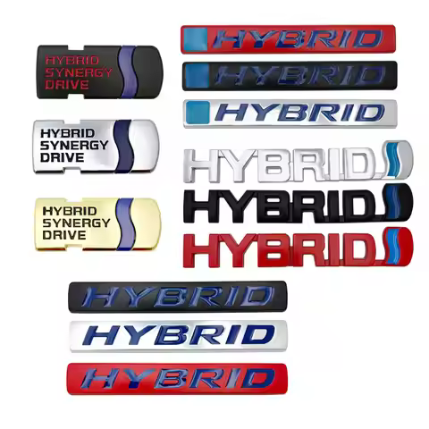3D Metal HYBRID Car Rear Bumper Trunk Letter Badge Front Door Side Sticker Emblem Compatible With Al