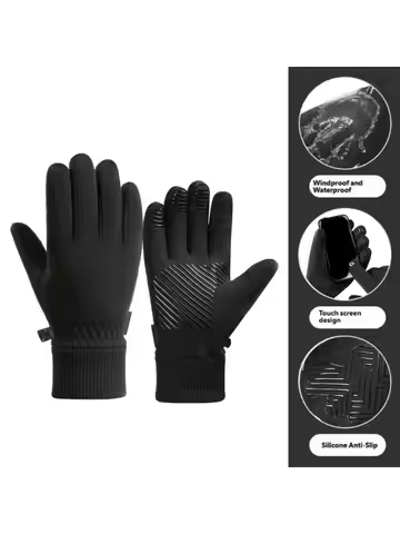 Y1UC 2lots Cold weather cycling gloves with grip for skiing and outdoor exercise