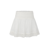 ชุดเดรสสั้นทรงเอผ้าลูกไม้โปร่งลายดอกไม้สีดำและสีขาว ชิคYOU สำหรับผู้หญิงวัย 18-24 ปี ฤดูร้อน 2025